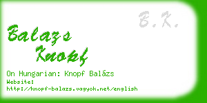 balazs knopf business card